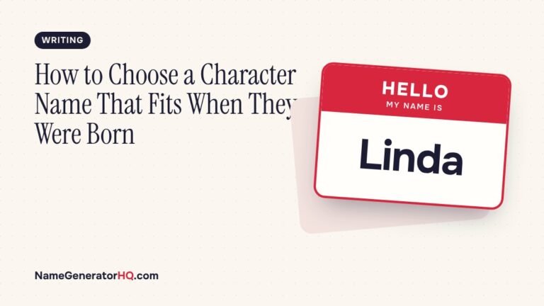 How to Choose a Character Name That Fits When They Were Born